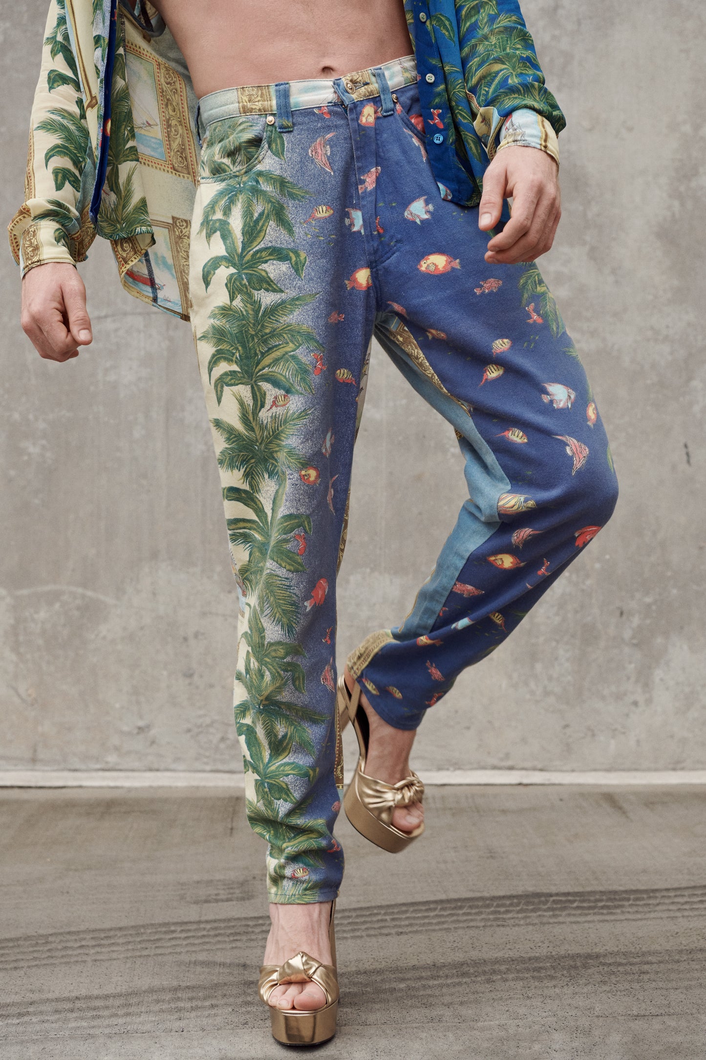 Versace Jeans Couture Ocean Print Pants