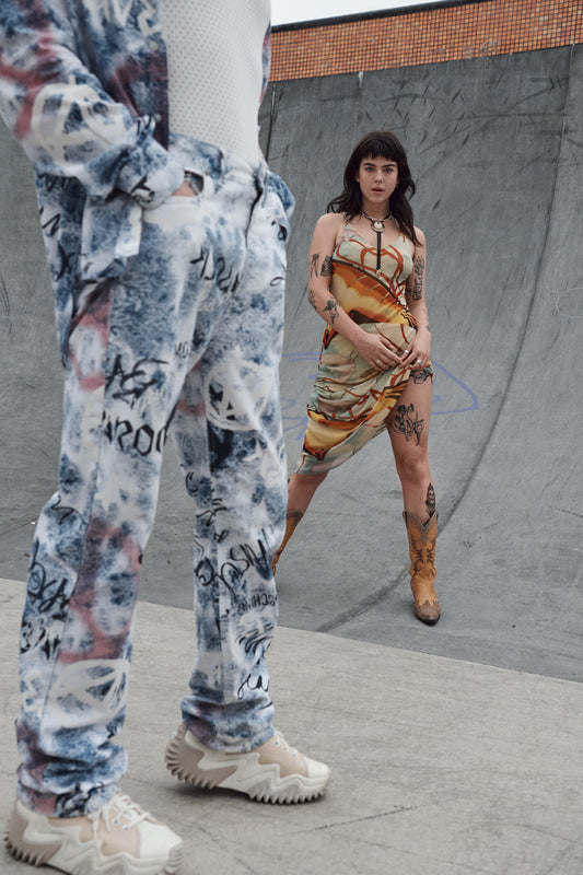 Moschino Graffiti Monogram Print Pants