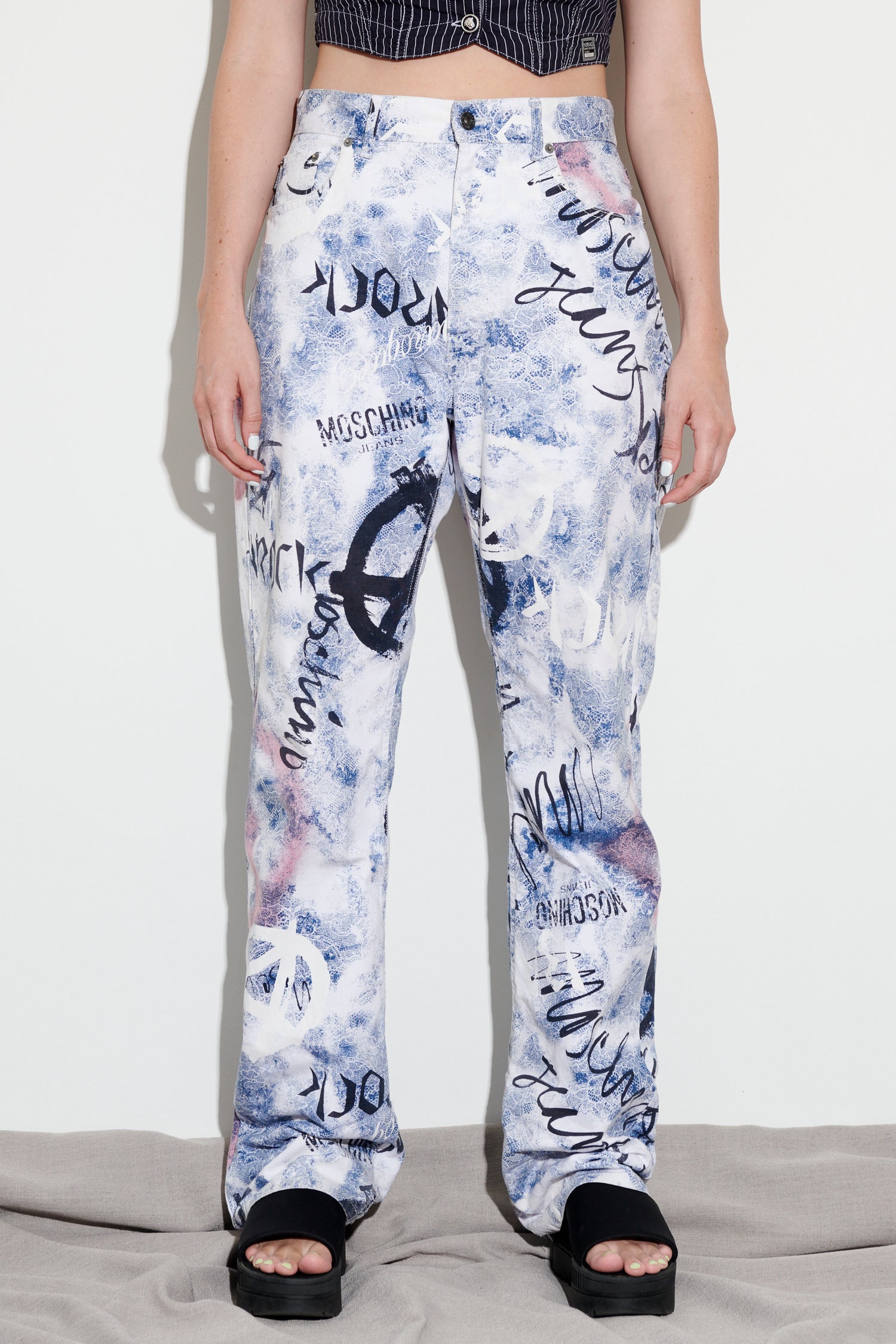 Moschino Graffiti Monogram Print Pants Vuja De Vintage