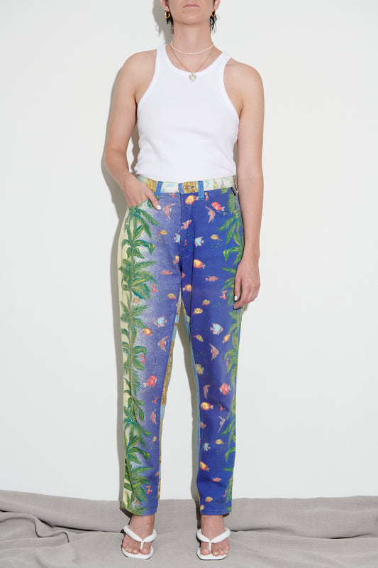 Versace Jeans Couture Ocean Print Pants